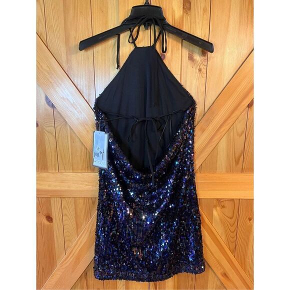 Jolt Womens Sequined Mini Halter Cocktail and Party Dress Size Medium nwt (3603) - Picture 6 of 8